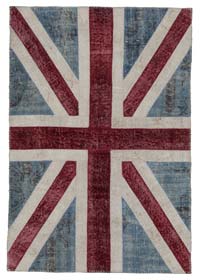 Patchwork Británica Flag Rug - 122 cm x 180 cm