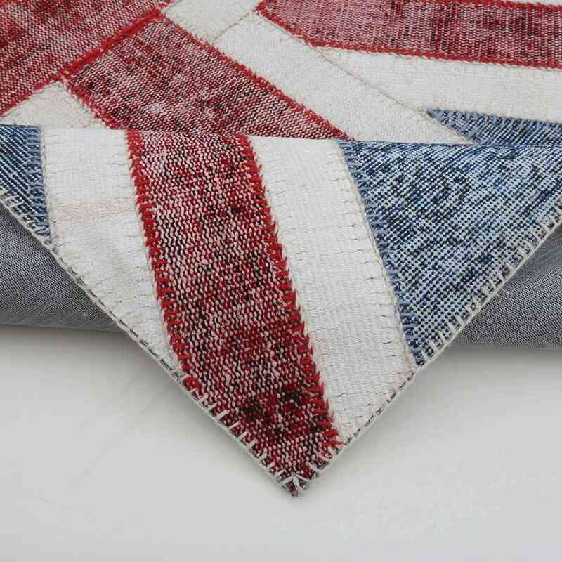 İngiltere Bayraklı Patchwork Halı - 123 cm x 184 cm - K0038544