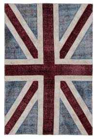 Patchwork Británica Flag Rug - 123 cm x 182 cm