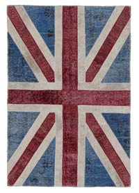 Patchwork Británica Flag Rug - 123 cm x 183 cm