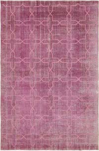 Pink Embroidered Over-dyed Turkish Vintage Rug - 6' 10" x 10' 3" (82" x 123")