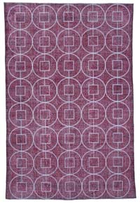 Embroidered Over-dyed Turkish Vintage Rug - 6' 11" x 10' 7" (83" x 127")