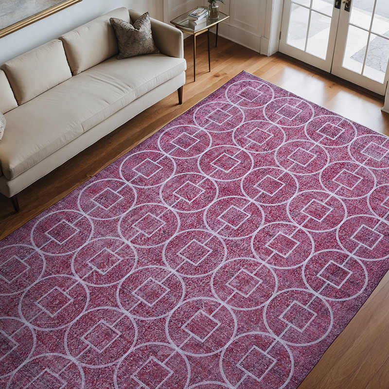 Embroidered Over-dyed Turkish Vintage Rug - 6' 11" x 10' 7" (83" x 127") - K0038592