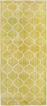 Embroidered Over-dyed Turkish Vintage Runner - 4' 7" x 10' 1" (55" x 121")