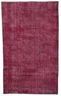 Embroidered Over-dyed Turkish Vintage Rug - 6' 9" x 11' 1" (81" x 133")
