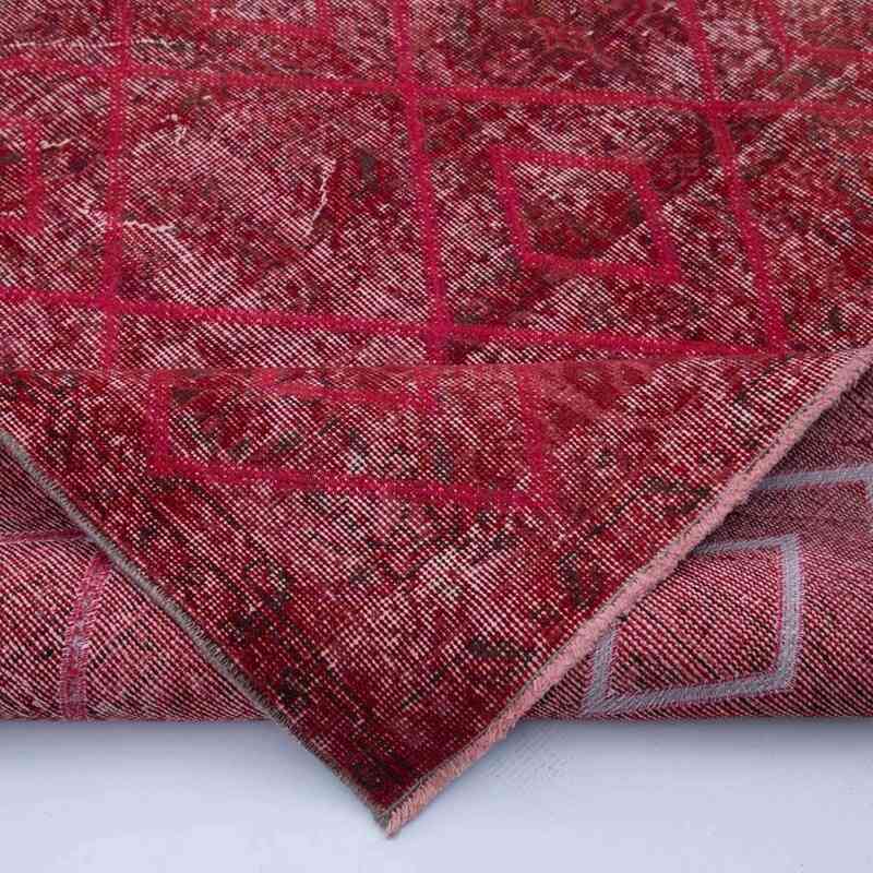İşlemeli ve Boyalı El Dokuma Vintage Halı - 206 cm x 338 cm - K0038596