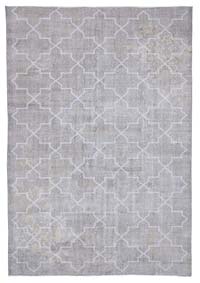 Gri İşlemeli ve Boyalı El Dokuma Vintage Halı - 211 cm x 309 cm