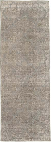 İşlemeli ve Boyalı El Dokuma Vintage Halı - 83 cm x 242 cm