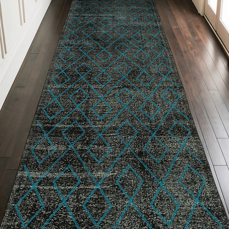 Alfombra Turca bordada sobre teñida vintage - 147 cm x 400 cm - K0038611