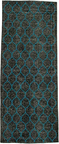 Embroidered Over-dyed Turkish Vintage Runner - 4' 10" x 11' 11" (58" x 143")