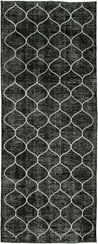 İşlemeli ve Boyalı El Dokuma Vintage Halı - 142 cm x 362 cm