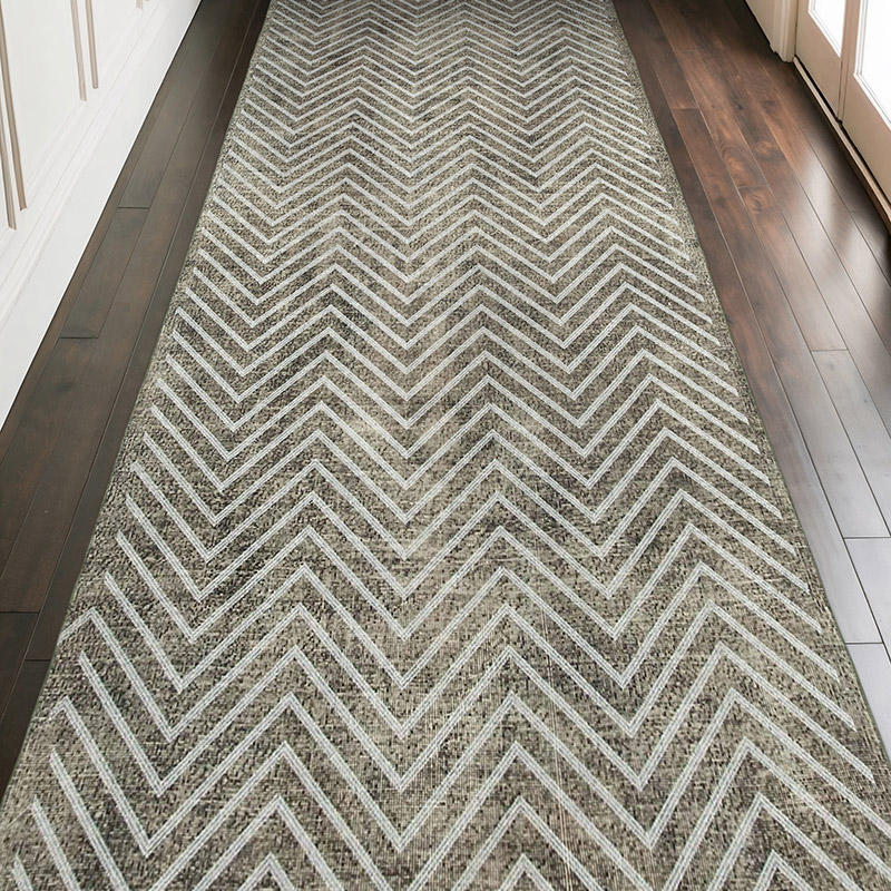 Gray Embroidered Over-dyed Turkish Vintage Runner - 4' 11" x 12' 5" (59" x 149") - K0038620