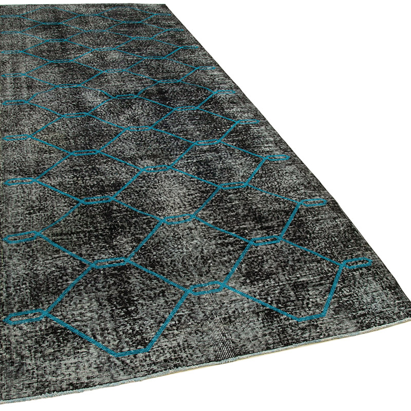 Alfombra Turca bordada sobre teñida vintage - 145 cm x 385 cm - K0038625