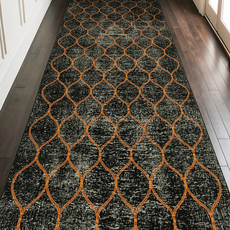 İşlemeli ve Boyalı El Dokuma Vintage Halı - 144 cm x 364 cm - K0038631