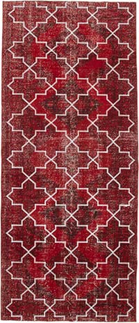 Embroidered Over-dyed Turkish Vintage Runner - 4' 10" x 11' 6" (58" x 138")