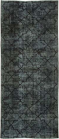 İşlemeli ve Boyalı El Dokuma Vintage Halı - 144 cm x 348 cm