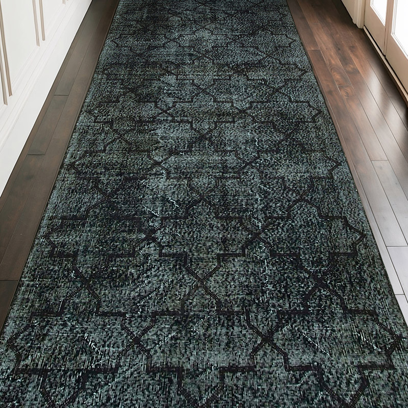 Alfombra Turca bordada sobre teñida vintage - 144 cm x 348 cm - K0038652