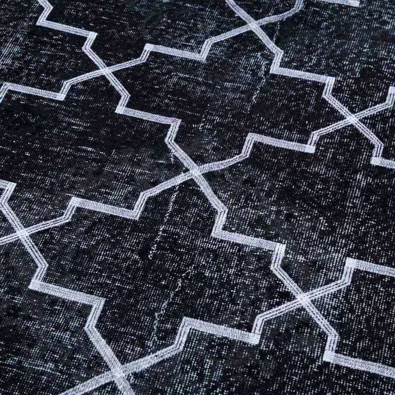 Black Embroidered Over-dyed Turkish Vintage Runner - 5'  x 12' 4" (60 in. x 148 in.) - K0038656
