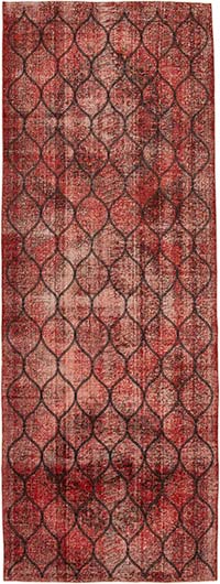 Embroidered Over-dyed Turkish Vintage Runner - 4' 8" x 12' 8" (56" x 152")