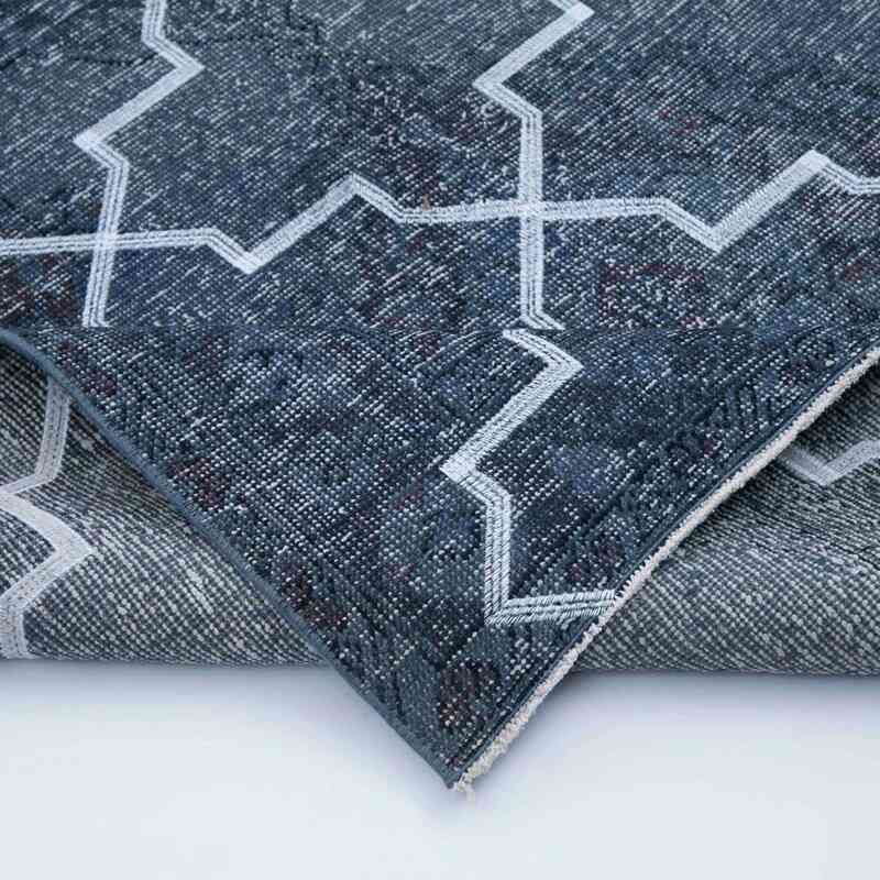Grey Embroidered Over-dyed Turkish Vintage Runner - 4' 9" x 12' 3" (57 in. x 147 in.) - K0038664