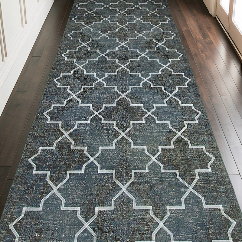 Gray Embroidered Over-dyed Turkish Vintage Runner - 4' 9" x 12' 3" (57" x 147") - K0038664