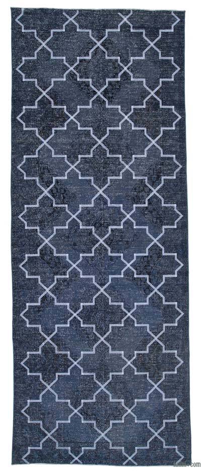 Grey Embroidered Over-dyed Turkish Vintage Runner - 4' 9" x 12' 3" (57 in. x 147 in.)