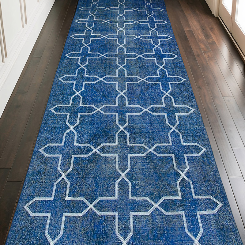 Embroidered Over-dyed Turkish Vintage Runner - 4' 9" x 13' 2" (57" x 158") - K0038665
