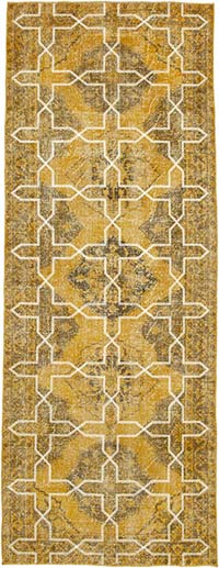 Embroidered Over-dyed Turkish Vintage Runner - 4' 9" x 12' 8" (57" x 152")