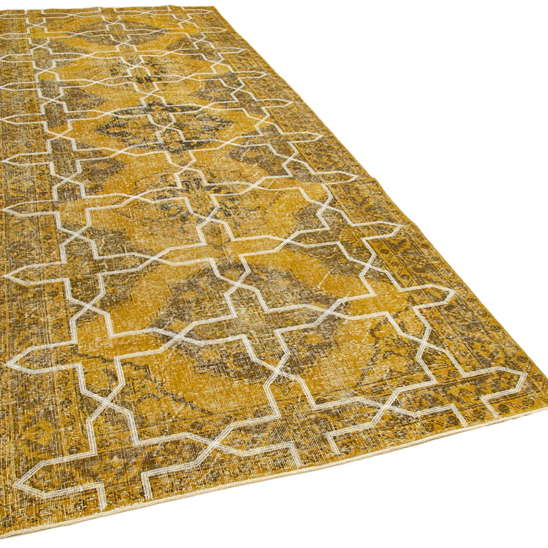 Alfombra Turca bordada sobre teñida vintage - 145 cm x 387 cm - K0038666