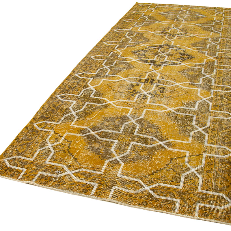 Alfombra Turca bordada sobre teñida vintage - 145 cm x 387 cm - K0038666