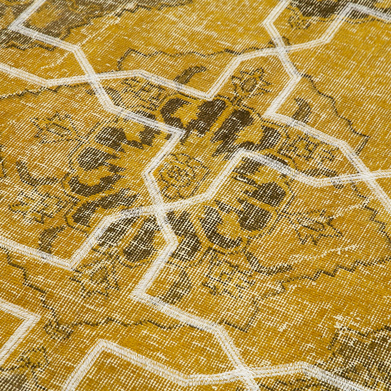 Alfombra Turca bordada sobre teñida vintage - 145 cm x 387 cm - K0038666