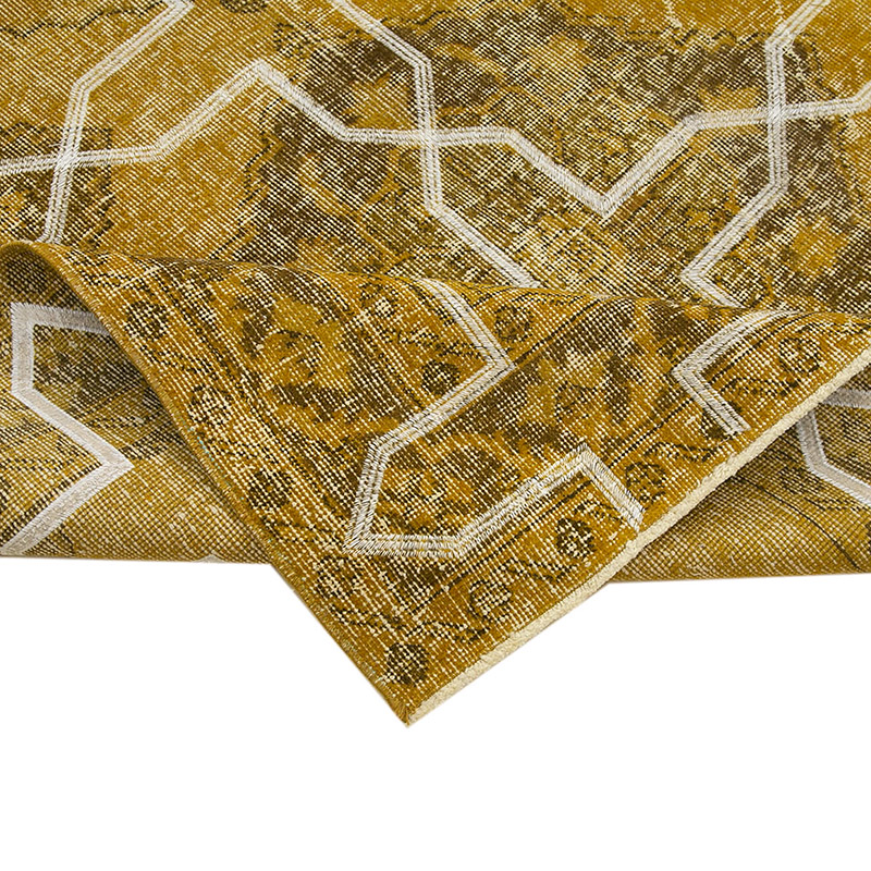 Alfombra Turca bordada sobre teñida vintage - 145 cm x 387 cm - K0038666