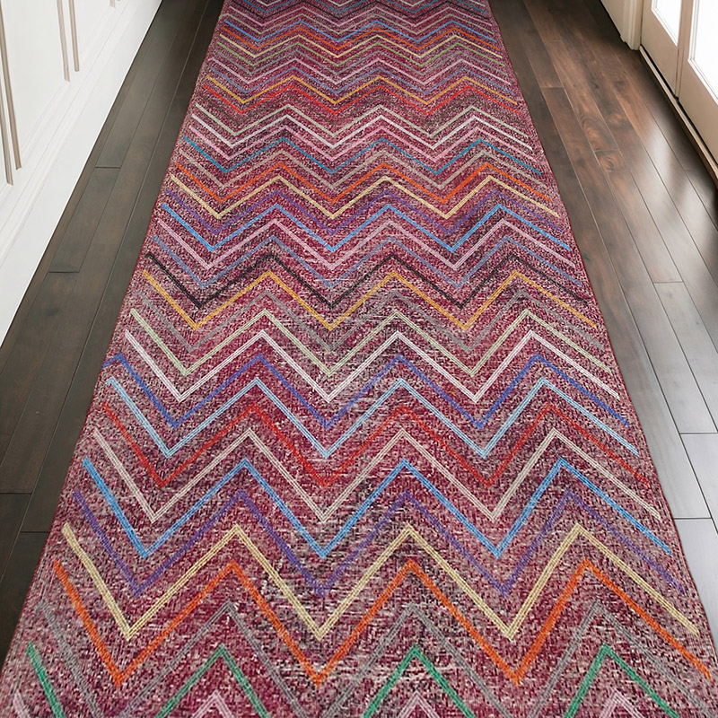 Pink Embroidered Over-dyed Turkish Vintage Runner - 4' 10" x 12' 8" (58" x 152") - K0038671