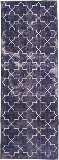 Embroidered Over-dyed Turkish Vintage Runner - 4' 6" x 12' 8" (54" x 152")