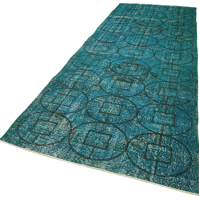 Alfombra Turca bordada sobre teñida vintage - 141 cm x 414 cm - K0038679
