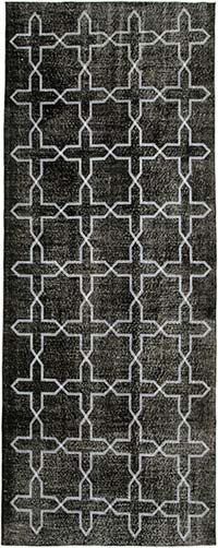 Embroidered Over-dyed Turkish Vintage Runner - 4' 8" x 12' 2" (56" x 146")