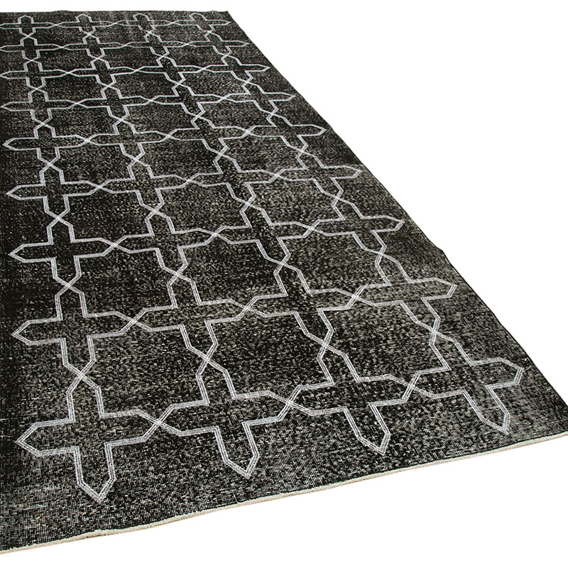 Alfombra Turca bordada sobre teñida vintage - 142 cm x 371 cm - K0038684