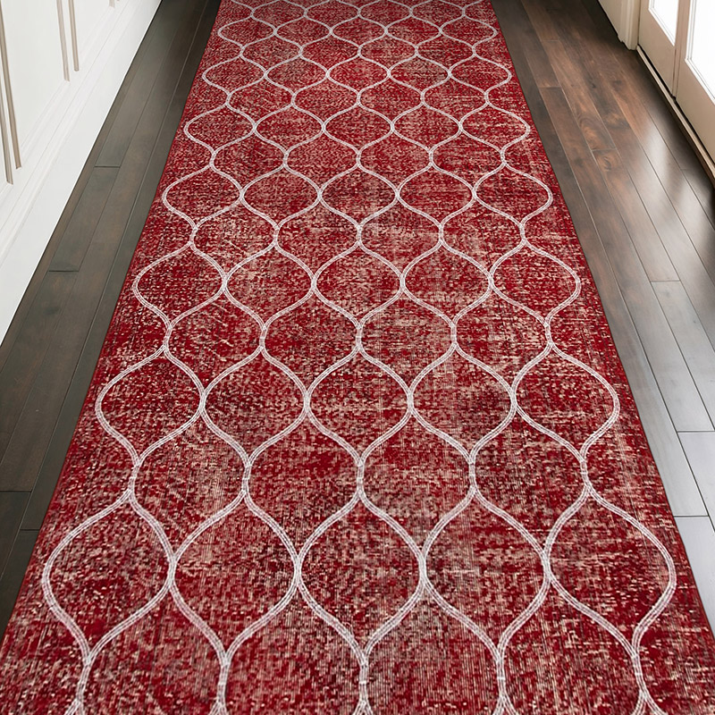 Alfombra Turca bordada sobre teñida vintage - 145 cm x 366 cm - K0038691