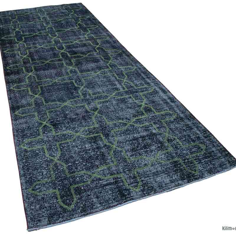 Grey Embroidered Over-dyed Turkish Vintage Runner - 4' 8" x 12' 2" (56 in. x 146 in.) - K0038700