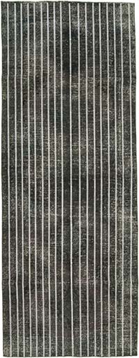 İşlemeli ve Boyalı El Dokuma Vintage Halı - 141 cm x 384 cm