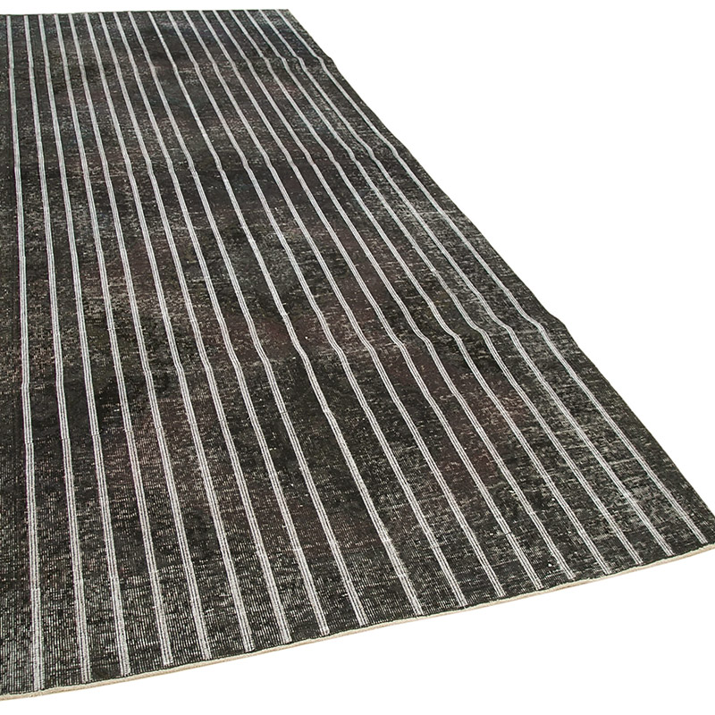 İşlemeli ve Boyalı El Dokuma Vintage Halı - 141 cm x 384 cm - K0038701