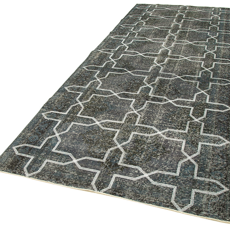 Embroidered Over-dyed Turkish Vintage Runner - 4' 9" x 11' 10" (57" x 142") - K0038702