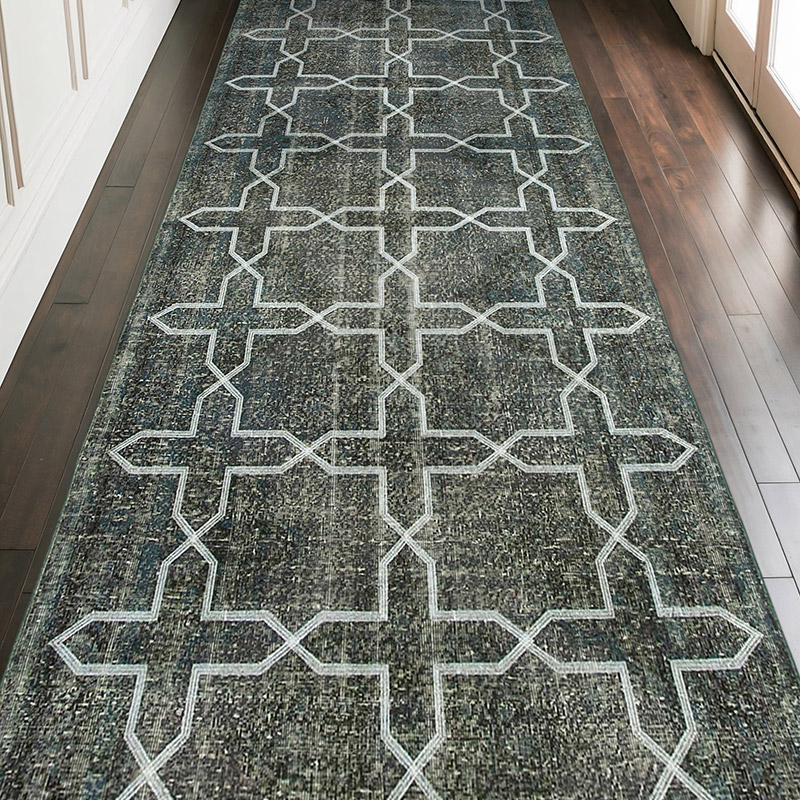 Embroidered Over-dyed Turkish Vintage Runner - 4' 9" x 11' 10" (57" x 142") - K0038702