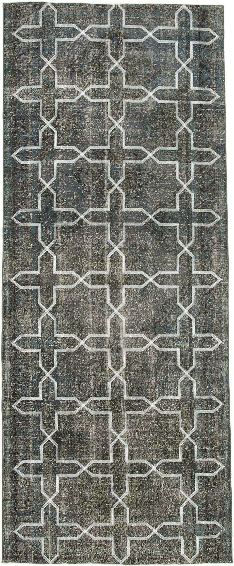 Embroidered Over-dyed Turkish Vintage Runner - 4' 9" x 11' 10" (57" x 142") - K0038702
