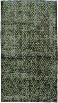 Embroidered Over-dyed Turkish Vintage Runner - 5' 3" x 9' 5" (63" x 113")
