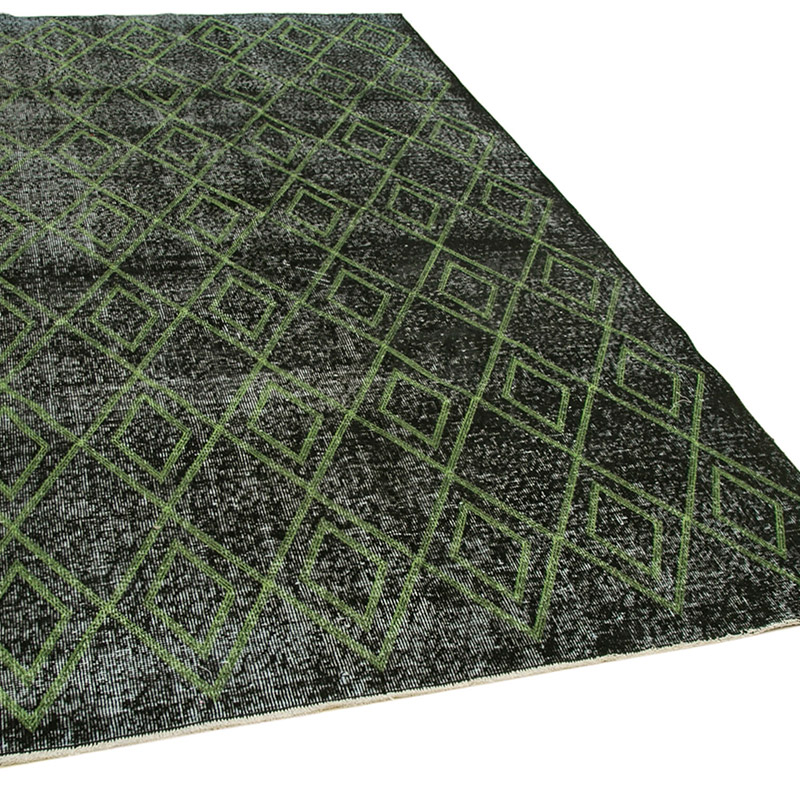 İşlemeli ve Boyalı El Dokuma Vintage Halı - 159 cm x 287 cm - K0038716