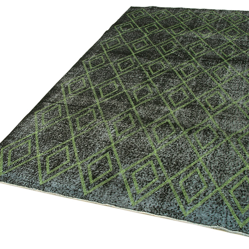 İşlemeli ve Boyalı El Dokuma Vintage Halı - 159 cm x 287 cm - K0038716