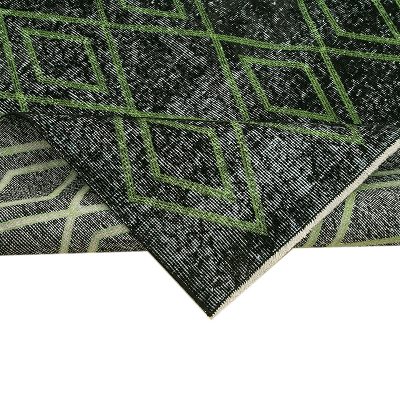 İşlemeli ve Boyalı El Dokuma Vintage Halı - 159 cm x 287 cm - K0038716