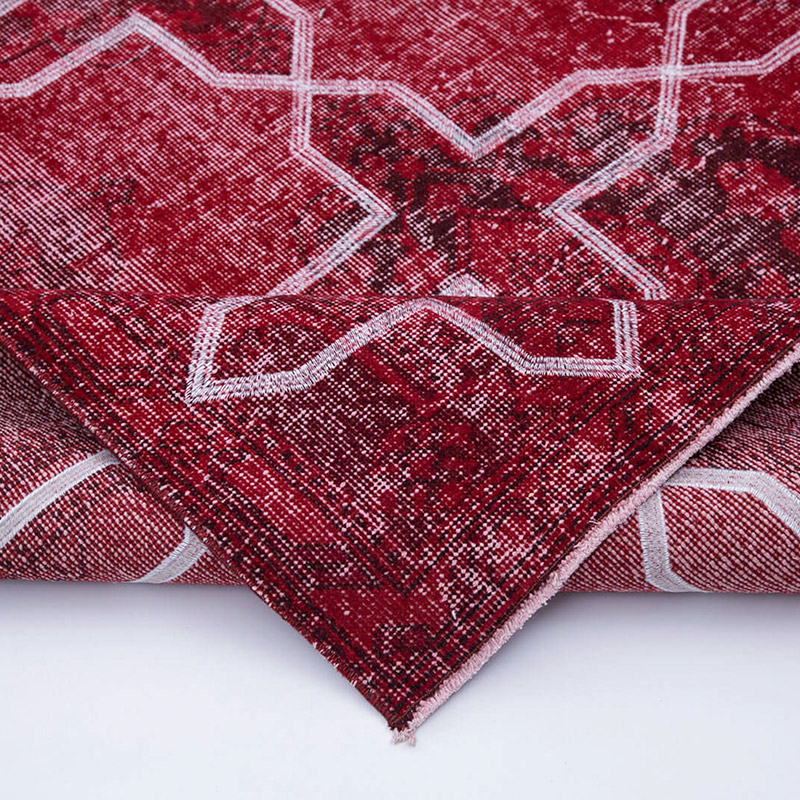 Embroidered Over-dyed Turkish Vintage Runner - 4' 8" x 12' 7" (56" x 151") - K0038729