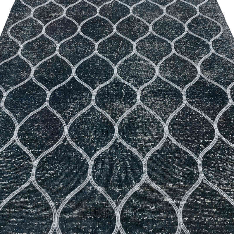 İşlemeli ve Boyalı El Dokuma Vintage Halı - 145 cm x 380 cm - K0038733